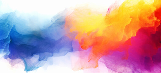 Colorful abstract watercolor ink flow with vibrant hues on white background.