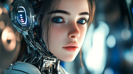 Artificial intelligence woman, people futuristic artificial intelligence, Robots system, Artificial Intelligence in the future