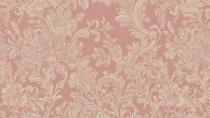 A delicate vintage floral pattern on a soft pink background, offering a classic and romantic decorative look.