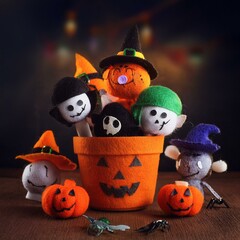 Figuras de Halloween hechas con fieltro