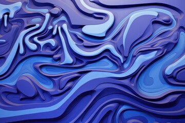 Obraz premium Abstract sculpture blue purple smooth.