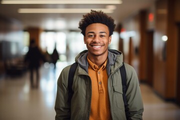 Fototapeta premium Portrait of a young African American male student
