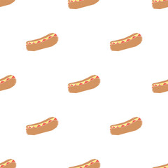 Seamless hot dog pattern