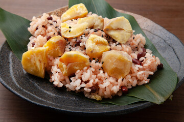 栗と小豆の炊き込みご飯