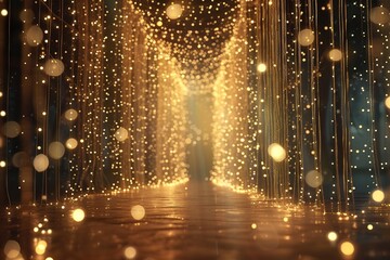 A large room with a lot of lights and a lot of space