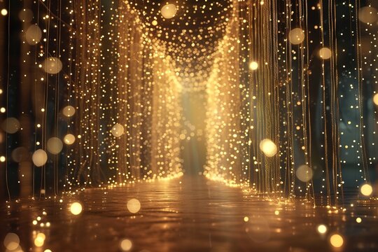 A large room with a lot of lights and a lot of space