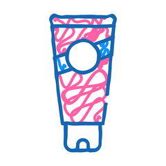 sunscreen tube doodle icon sketch vector. sunscreen tube sign. isolated symbol illustration