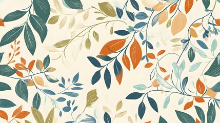Vibrant Autumn Foliage Patterns in Botanical Nature Backdrop