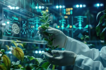 Biotech GMO concept showcasing genetic modifications in plants