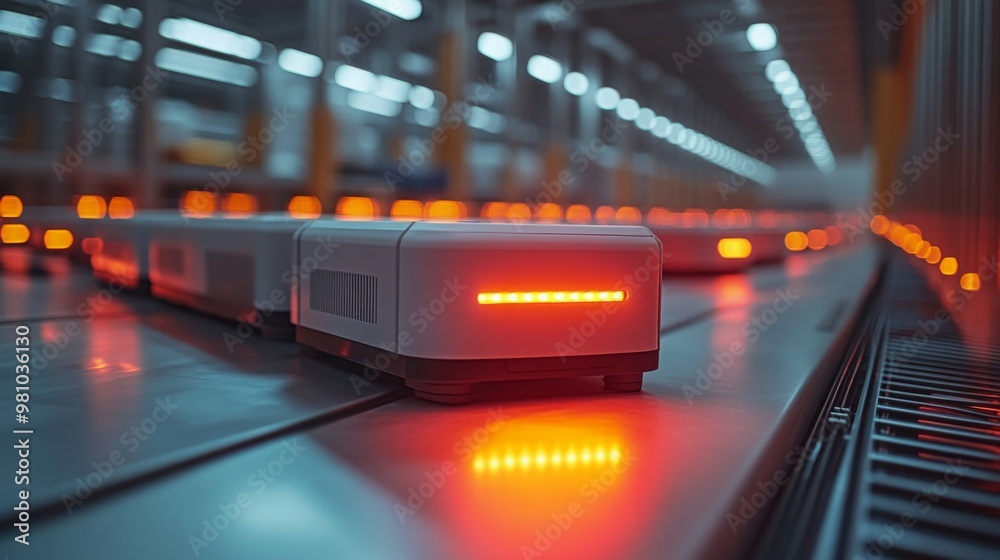 Poster automated mobile robots work efficiently in a smart warehouse environment powered by ai technology