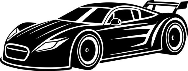 racing car silhouette vector illustration