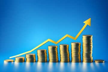 business graph with coin