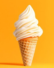 Minimalist Ice Cream Cone Design Showcasing Intricate Textures and Elegant Form for Modern Culinary Aesthetics