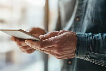 Online Magazine on Desktop and Tablet: Man Reading and Using Website Article