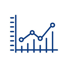 line graph icon, minimalistic design, with copy space