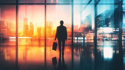 Fototapeta premium Businessman Looking at Cityscape