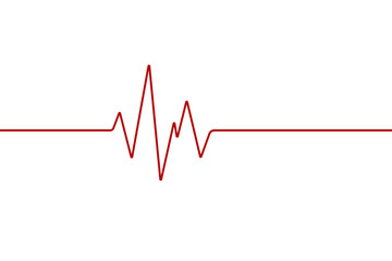 Heartbeat line diagram vector illustration in red color