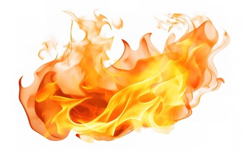 Fire flames on a white background.