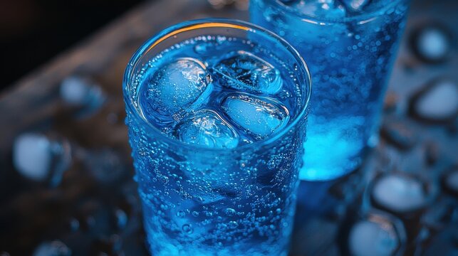 Refreshing blue beverage served in glasses filled with ice, highlighting a creative drink idea at a summer gathering
