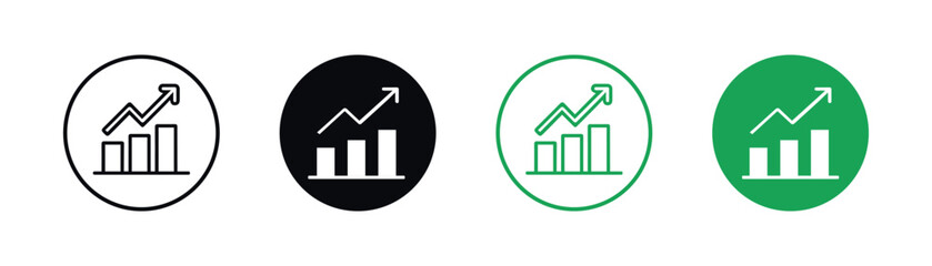 Growing graph icon set