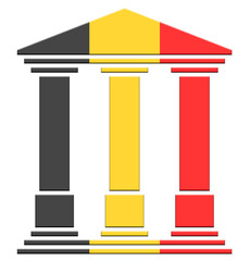 Temple 3 columns in the colors of the Belgian flag © Regormark