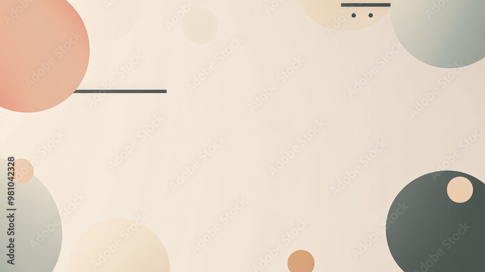 Fototapete an elegant background with room for custom text, framed by simple geometric shapes and soft colors.