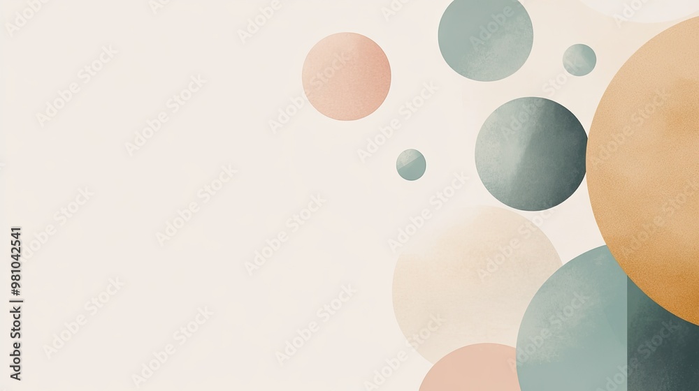 Fototapete an elegant background with room for custom text, framed by simple geometric shapes and soft colors.