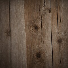 Obraz premium Weathered wooden planks with knots and cracks, creating rustic, textured background
