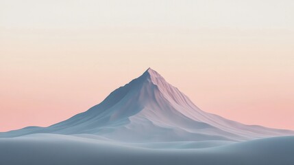 Mountain peak under pastel sky at sunrise