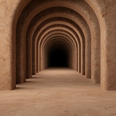 Obraz premium Archway Tunnel with Warm Earth Tones and Shadows