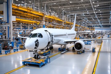 Naklejka premium Agile production in aerospace, enabling manufacturers to iterate quickly while maintaining strict quality standards