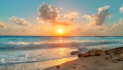 Obraz premium sunset at the beach