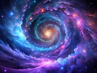 Vibrant 4K ultra-high-definition wallpaper featuring a stunning starry night sky with swirling purple and blue nebulae,