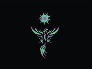 mystical phoenix spiritual logo