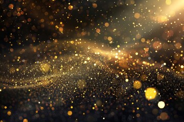 Obraz premium The background sparkles with shimmering golden particles, making it perfect for luxurious events and celebratory decor. It exudes elegance and adds a touch of festivity to any occasion