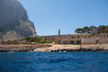 Obraz premium San Vito lo Capo, Sicily, tuna fishery seen from the sea
