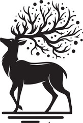 Elegant Deer logo Silhouette Vector