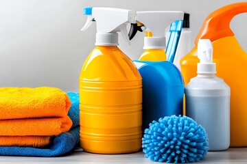 Direct materials for producing cleaning products, like chemicals and plastic containers