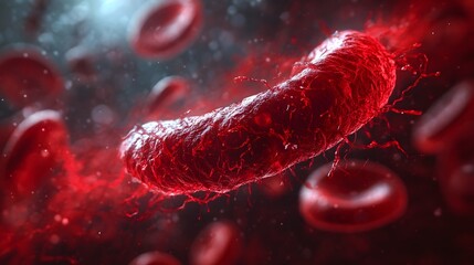 A high-resolution closeup of a blood clot in the leg, showcasing the intricate texture and details of the affected tissue, highlighting the medical condition.