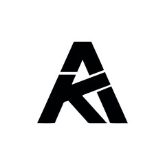 letter ak initial modern logo vector