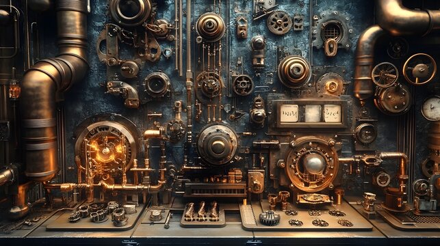Whimsical Mechanical Widgets and Intricate Steampunk Inspired Industrial Components