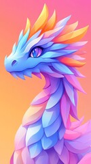 A Vibrant Fantasy Dragon with Exaggerated Features and Colorful Scales Perfect for Illustrations Games and Imaginative Projects