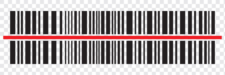 Barcode icon on transparent background. Realistic isolated bar code. EPS 10.