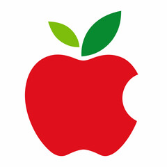 Red apple fruit icon logo isolated on white background.