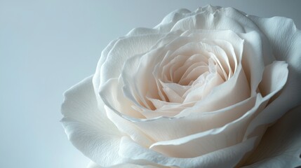 Detailed close-up of a blooming white lily, isolated on a white background, purity theme
