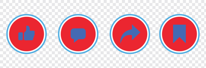 Like - Comment - Share - Save icon. EPS 10.