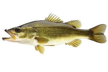 Largemouth bass fish cut out on transparent background