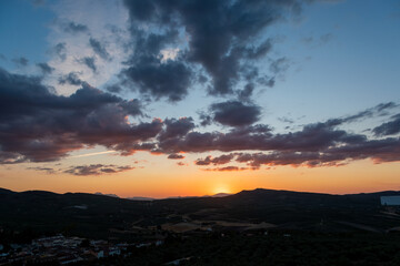 Atardecer en Alcalá de la Mota, Jaén, España