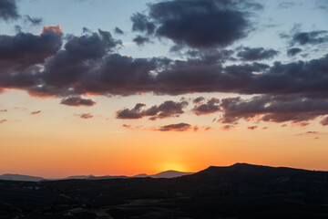 Atardecer en Alcalá de la Mota, Jaén, España