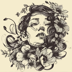 Fototapeta premium Combine traditional drawing techniques with digital tools, achieving a polished yet authentic hand-drawn style vector art.